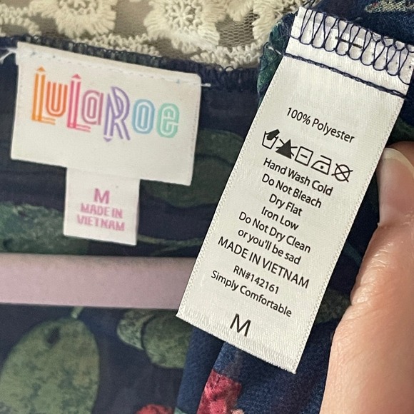 LULA ROE Chloe Lace Trimmed Chiffon Floral Longline Kimono - Picture 5 of 8